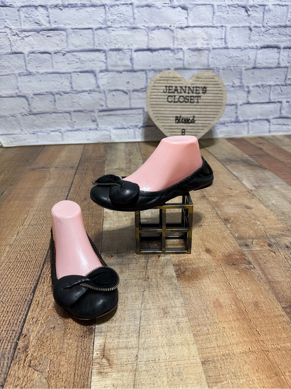 See By Chloe Clara Black Ballet Flats with twisted zipper bows